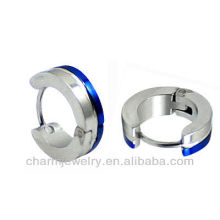 Blue edges Surgical steel Men's Earring Wholesale Men's huggie earrings HE-029